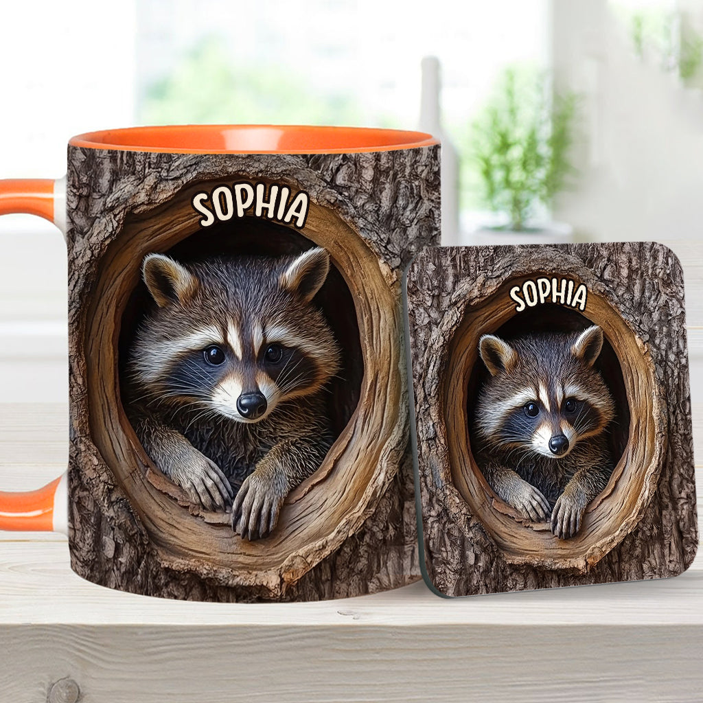 Niedlicher Waschbär - Personalisierte Tasse mit Waschbär-Motiv
