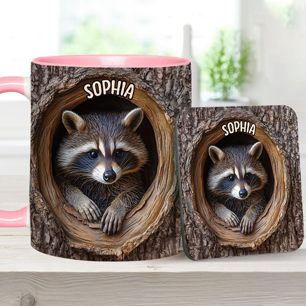 Niedlicher Waschbär - Personalisierte Tasse mit Waschbär-Motiv