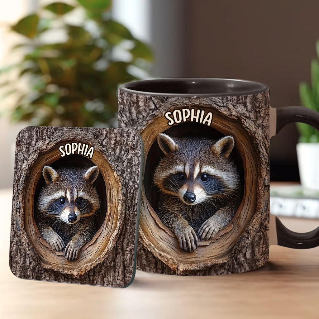 Niedlicher Waschbär - Personalisierte Tasse mit Waschbär-Motiv