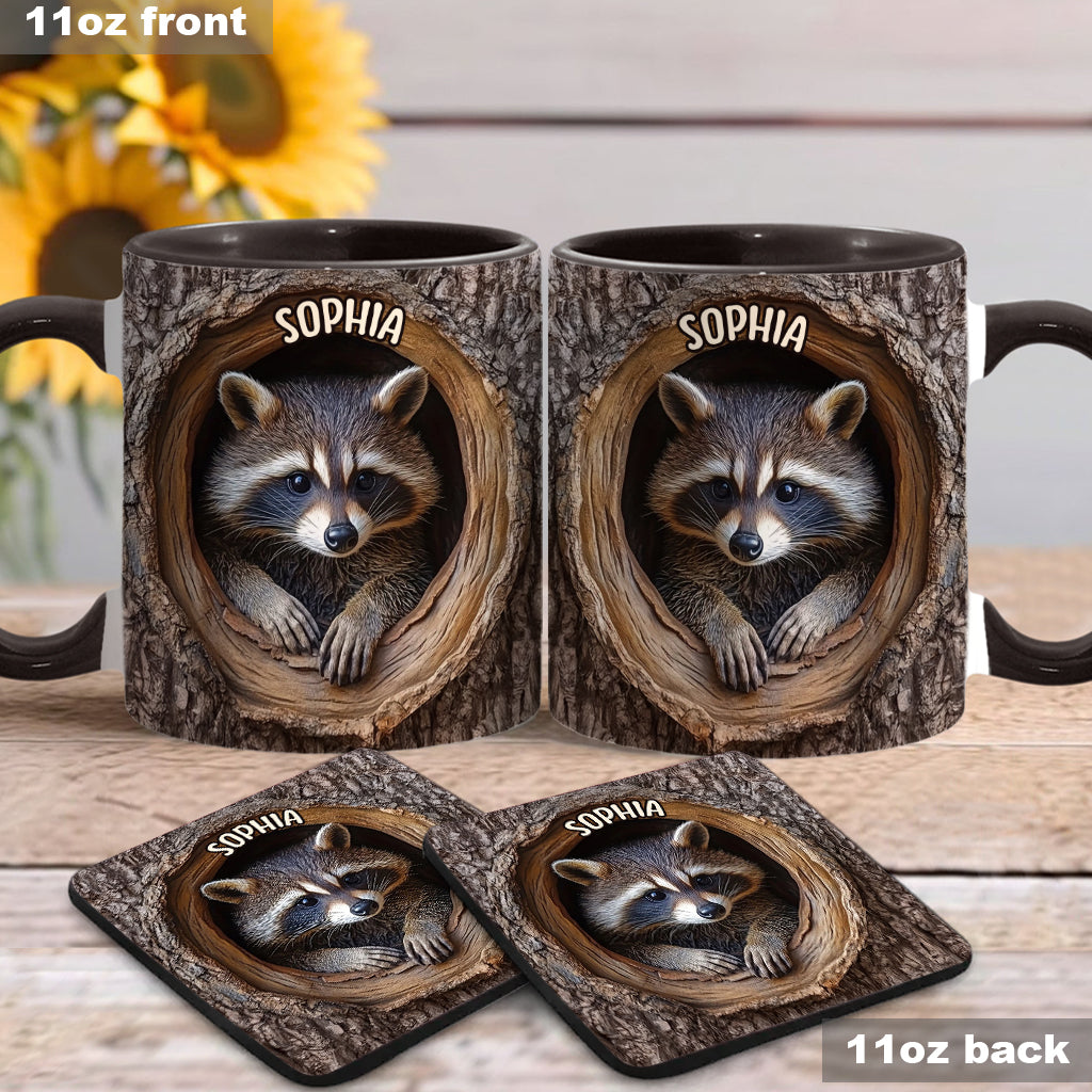 Niedlicher Waschbär - Personalisierte Tasse mit Waschbär-Motiv