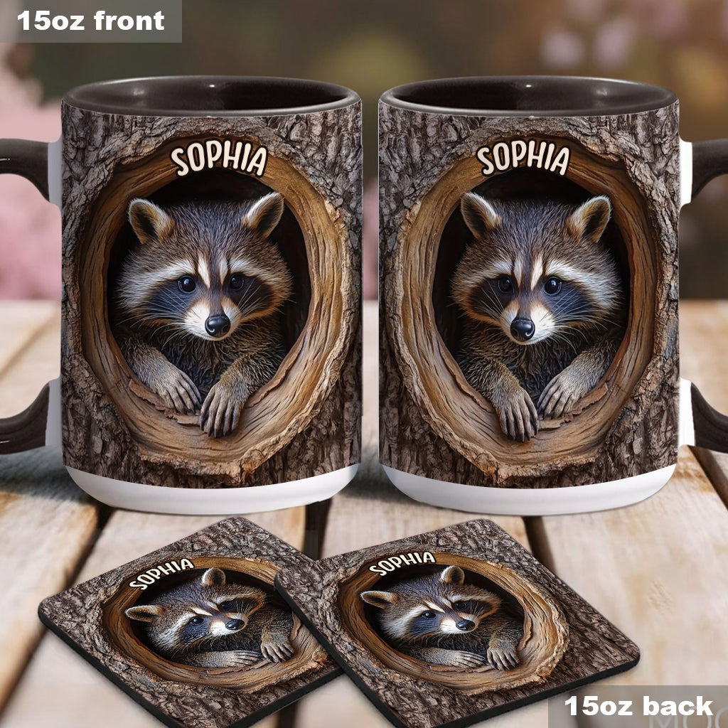 Niedlicher Waschbär - Personalisierte Tasse mit Waschbär-Motiv