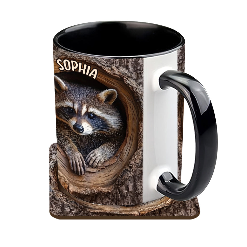 Niedlicher Waschbär - Personalisierte Tasse mit Waschbär-Motiv