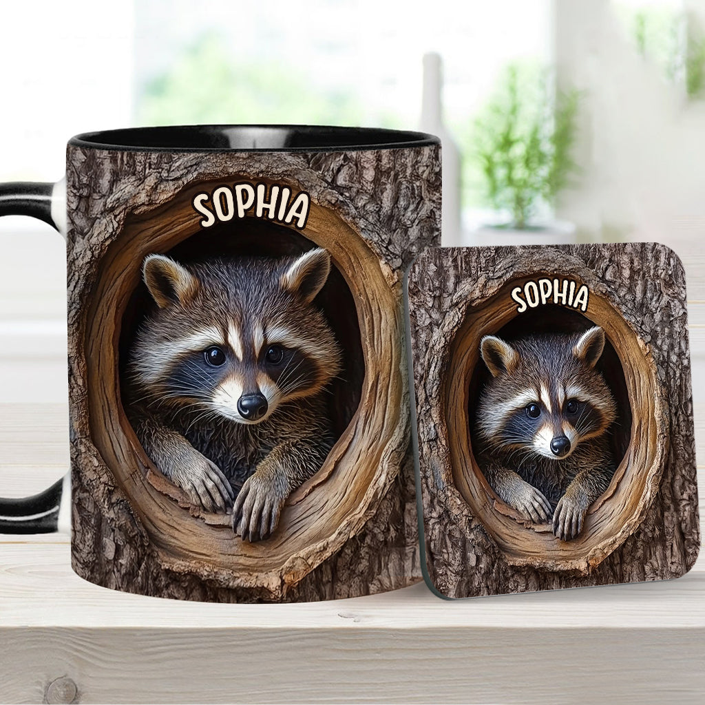 Niedlicher Waschbär - Personalisierte Tasse mit Waschbär-Motiv