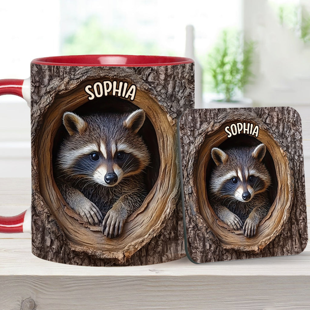 Niedlicher Waschbär - Personalisierte Tasse mit Waschbär-Motiv
