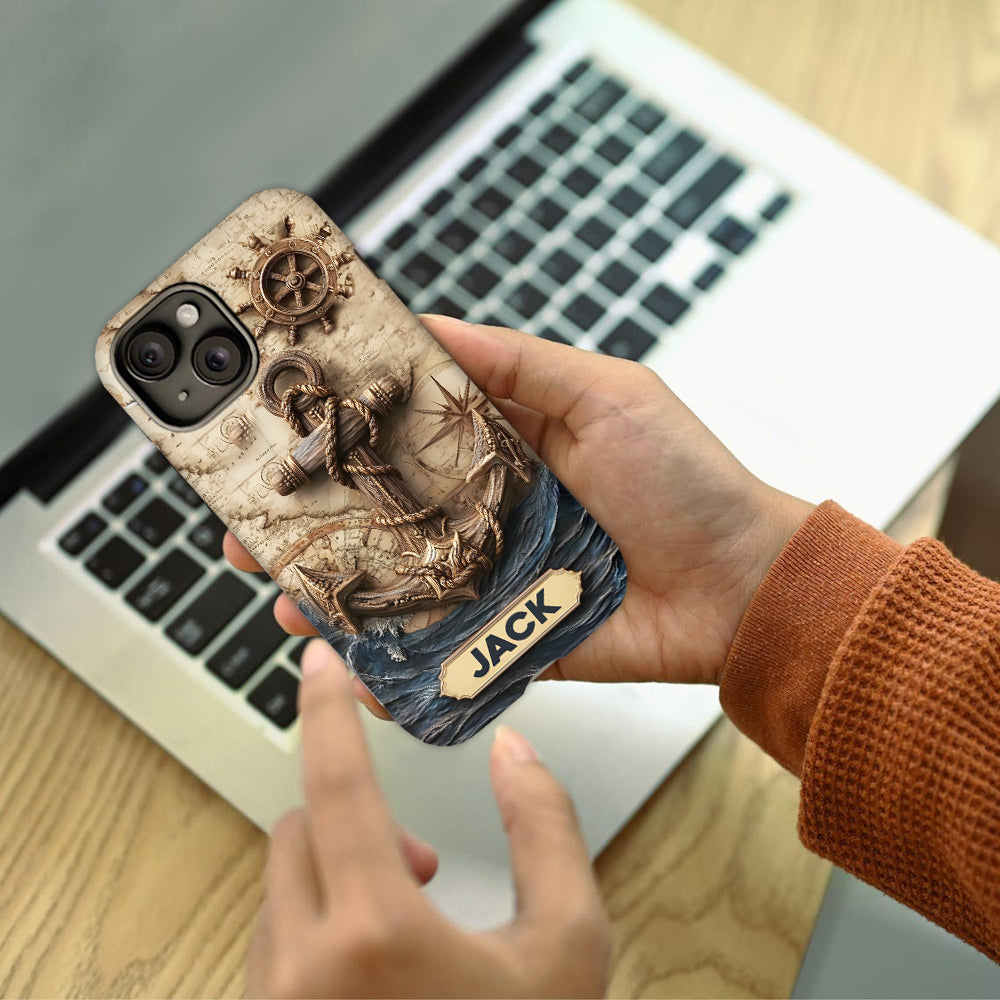 Stolzer Segler – Personalisierte Handyhülle mit Bootsmotiv und Volldruck