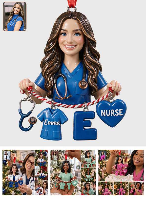 Nurse Life Christmas Gift - Personalized Nurse Ornament With Charm
