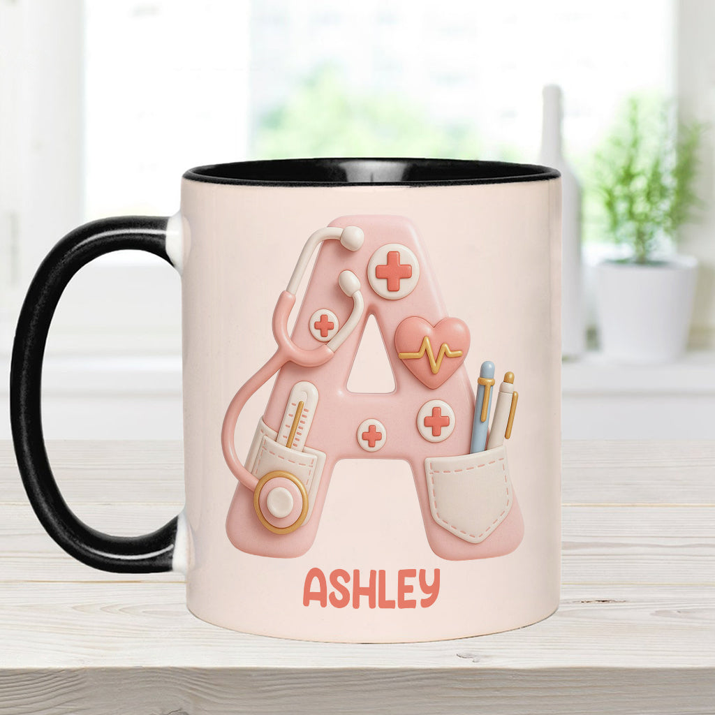 Personalisierte Tasse mit Krankenschwester-Alphabet