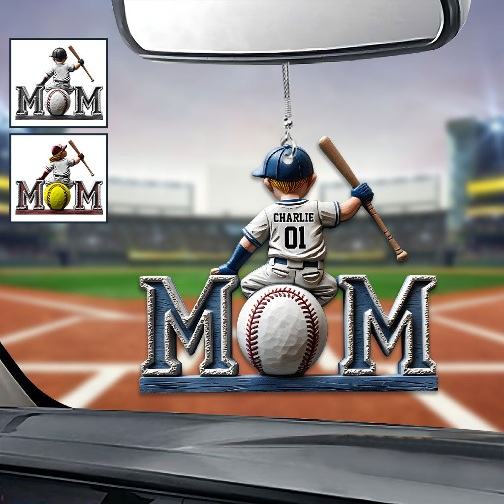 Baseball Mom - Personalized Mother Car Ornament