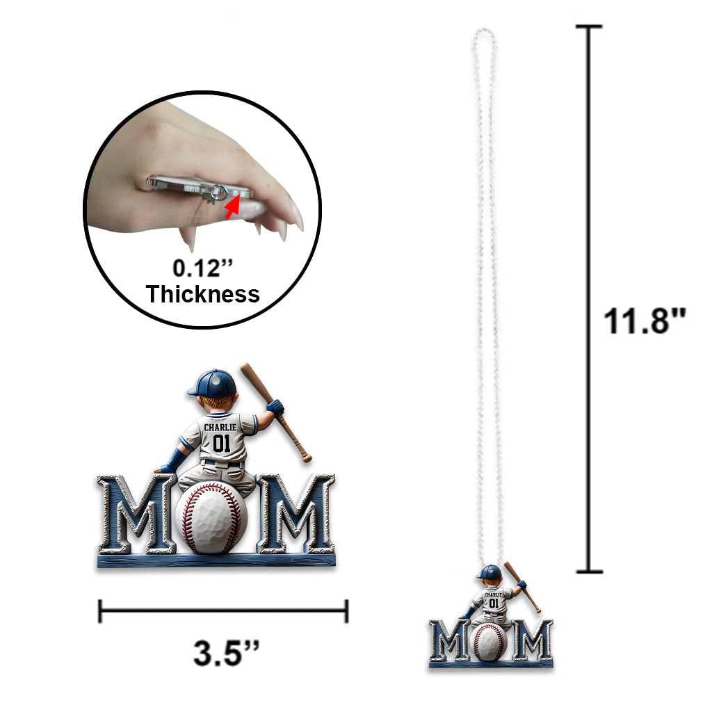 Baseball Mom - Personalized Mother Car Ornament