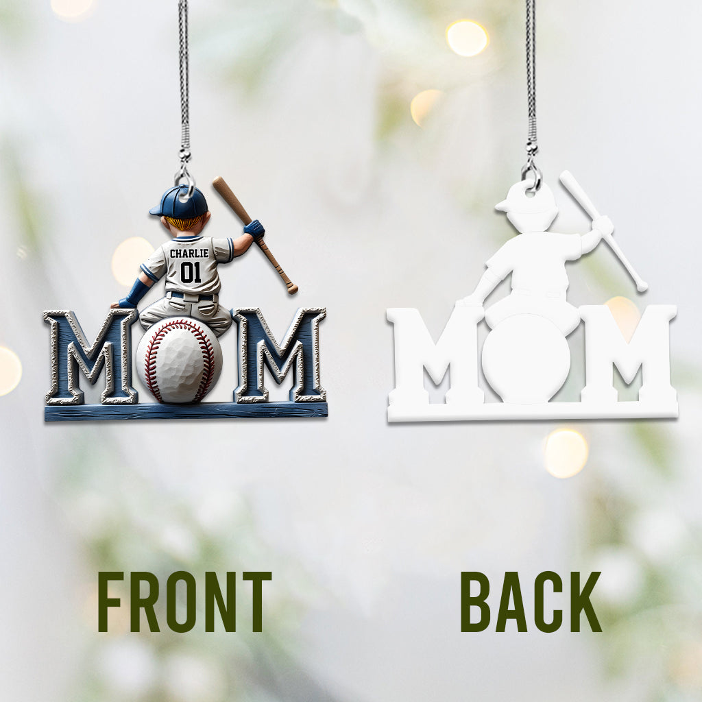 Baseball Mom - Personalized Mother Car Ornament