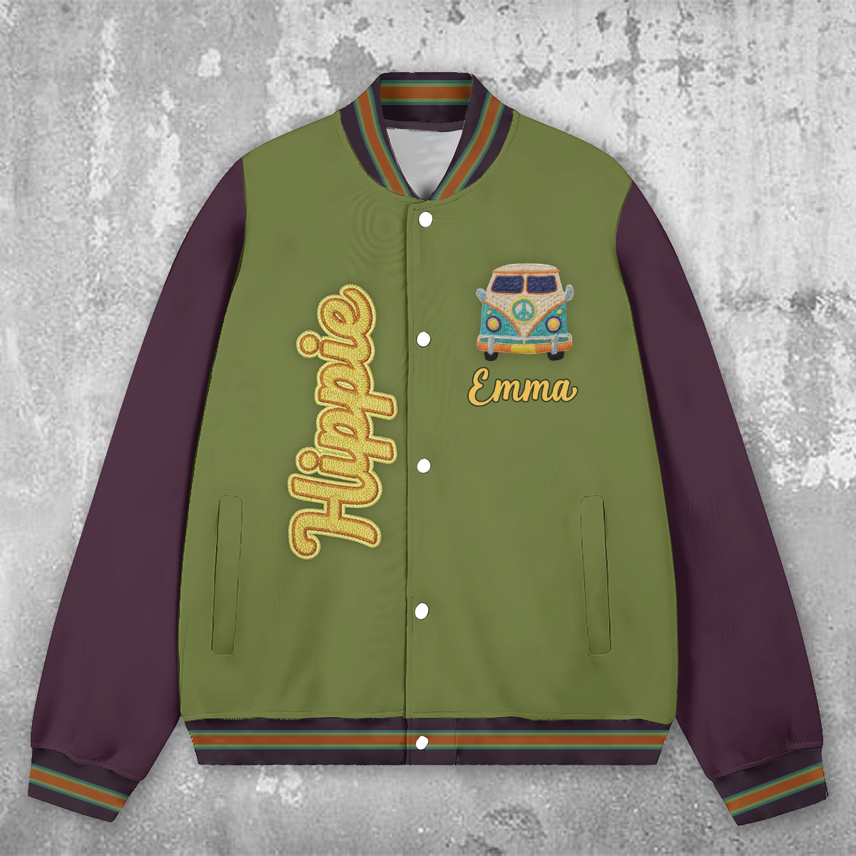 Hippie Souls - Veste universitaire hippie personnalisée