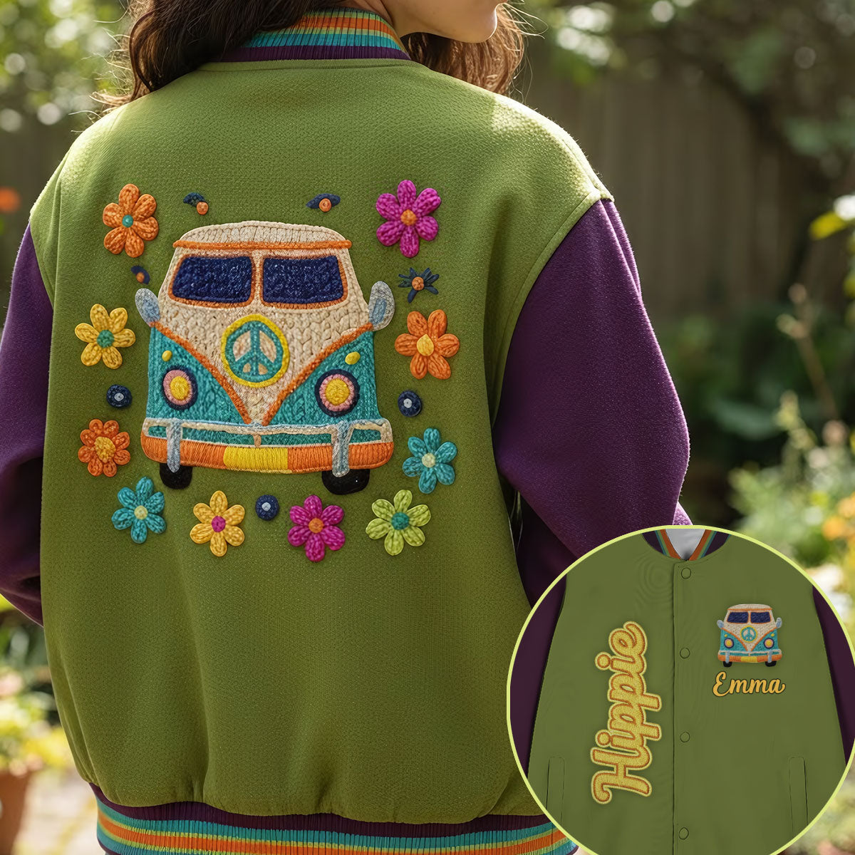 Hippie Souls - Veste universitaire hippie personnalisée