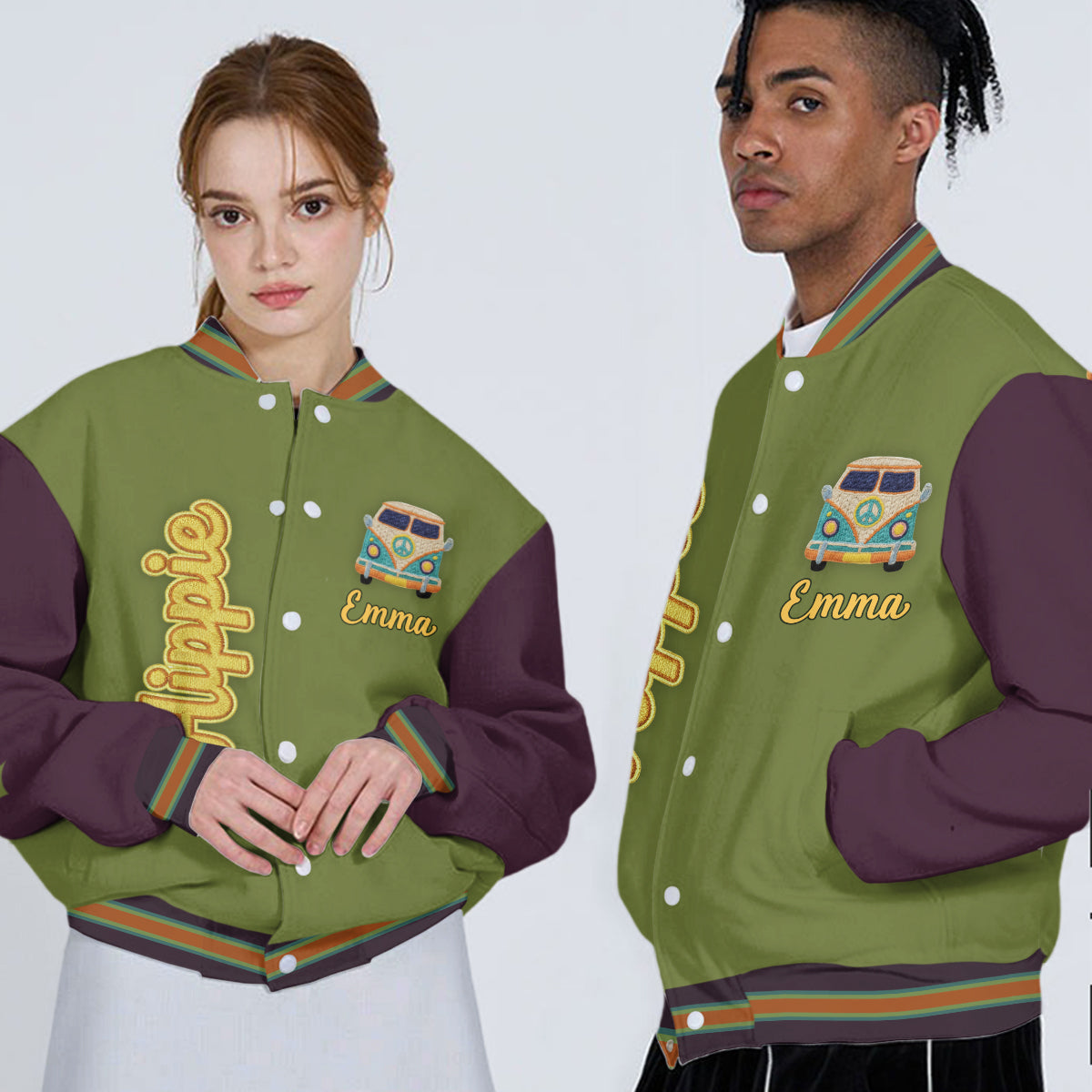 Hippie Souls - Veste universitaire hippie personnalisée