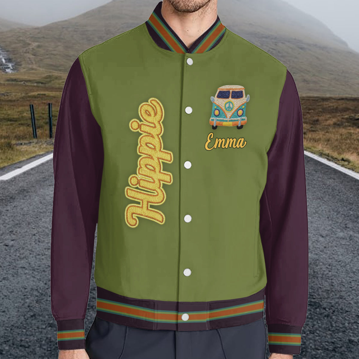 Hippie Souls - Veste universitaire hippie personnalisée