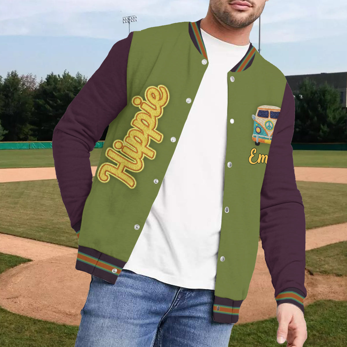 Hippie Souls - Veste universitaire hippie personnalisée