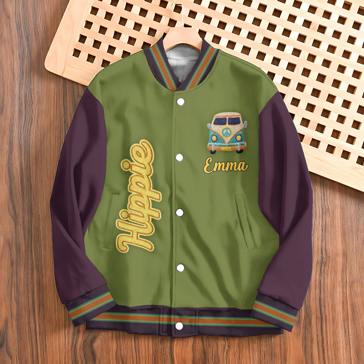 Hippie Souls - Veste universitaire hippie personnalisée