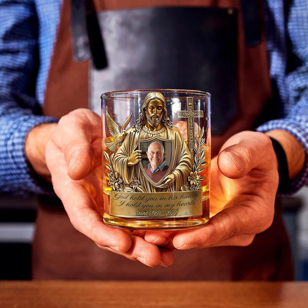 Always In The Arms Of God - Personalized Memorial Whiskey Glass