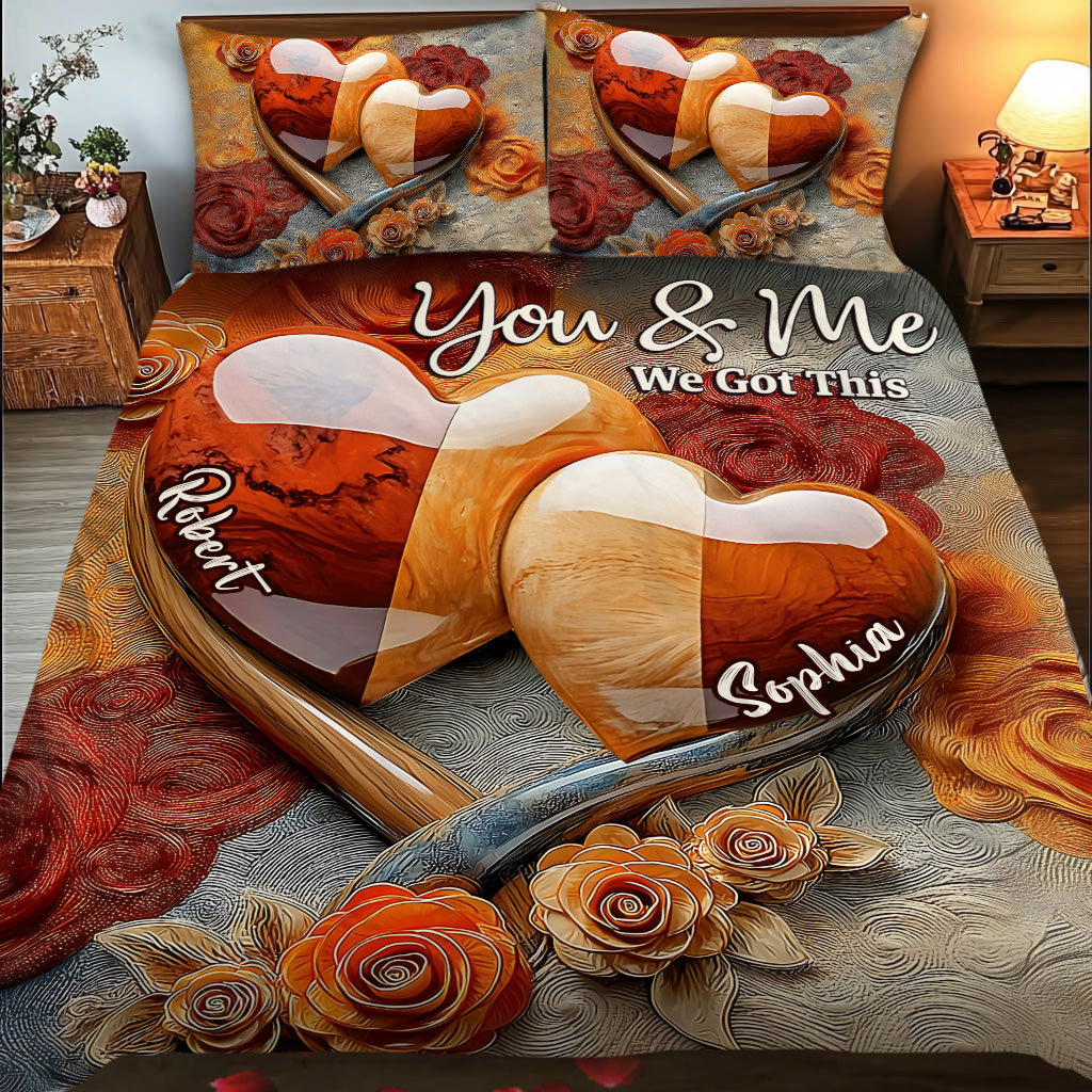 You & Me We Got This - Personalized Couple Quilt Set