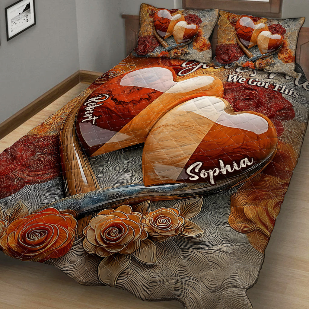 You & Me We Got This - Personalized Couple Quilt Set