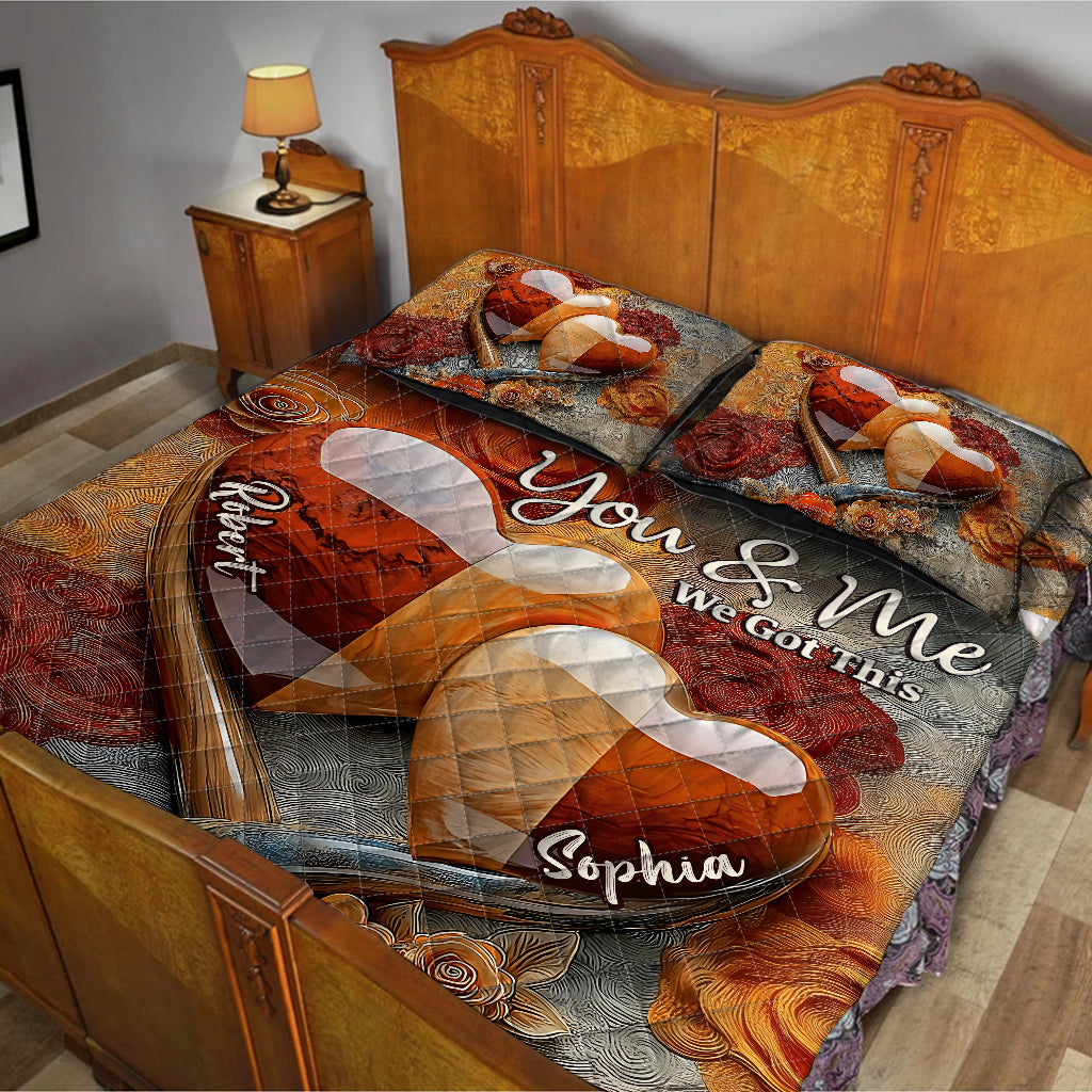 You & Me We Got This - Personalized Couple Quilt Set