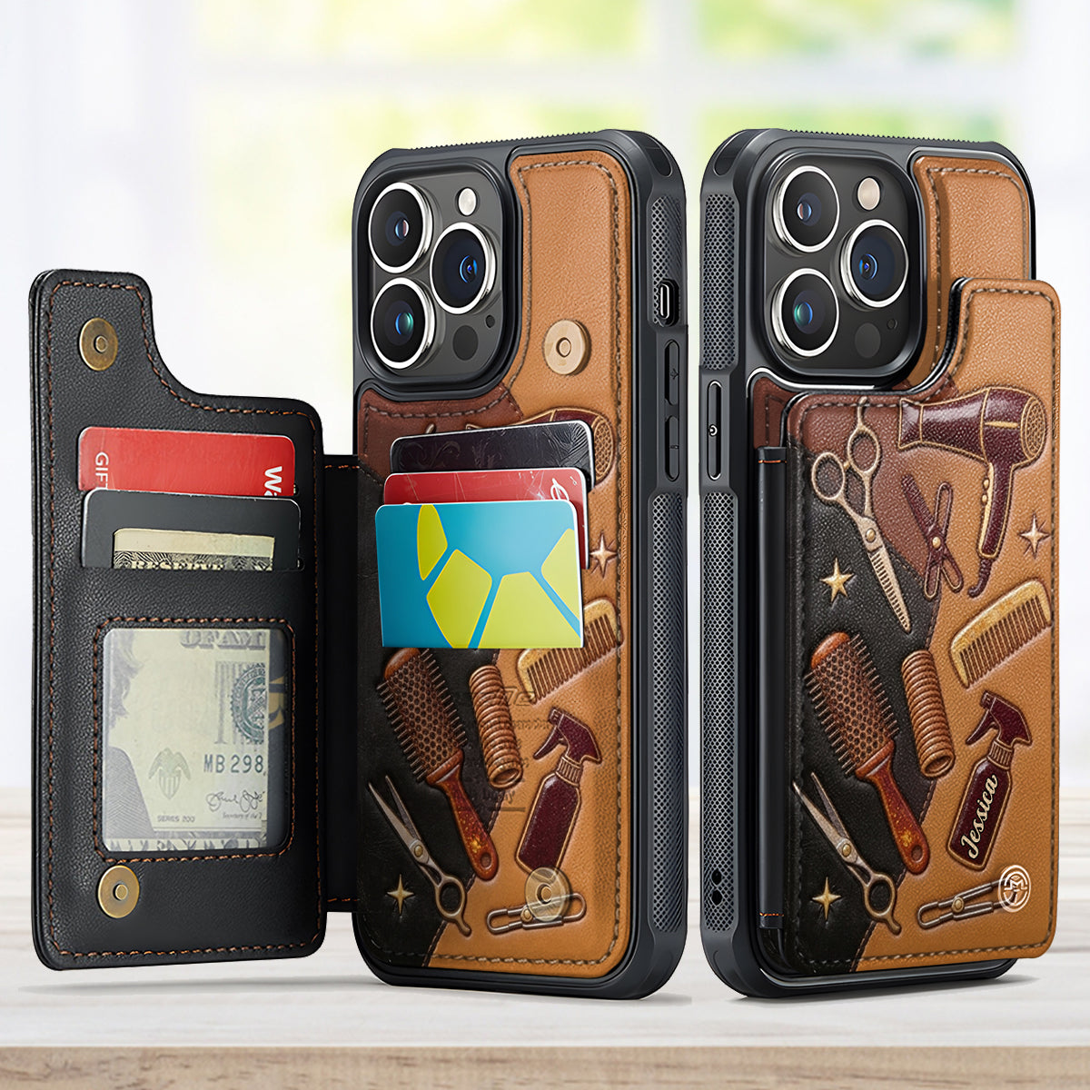 Hairdresser Scissors - Personalized Hairdresser Fully Printed Wallet Phone Case