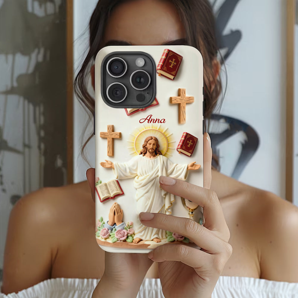 La foi plutôt que la peur - Coque de téléphone personnalisée avec impression chrétienne intégrale