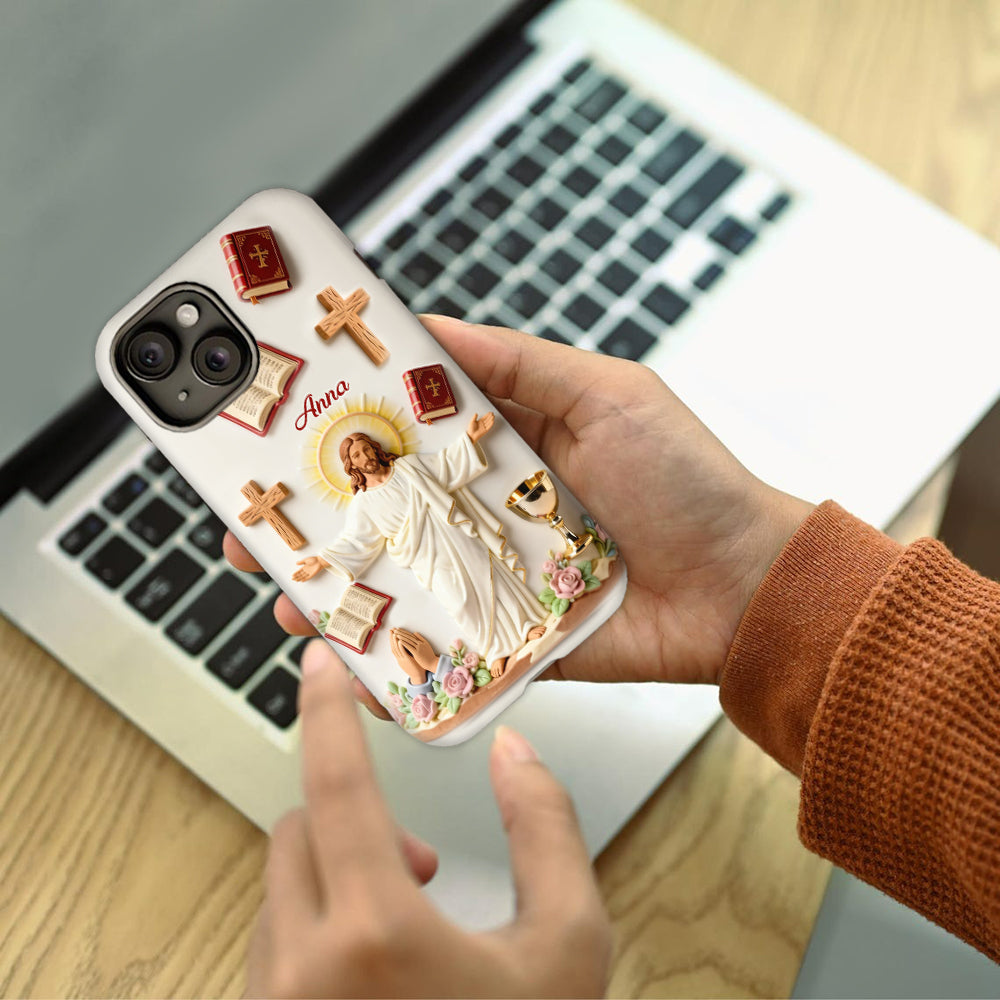 La foi plutôt que la peur - Coque de téléphone personnalisée avec impression chrétienne intégrale