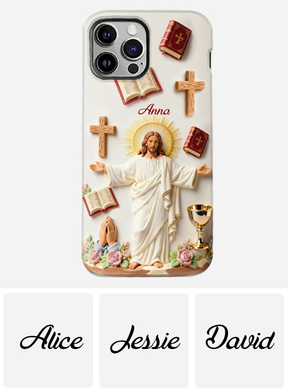 La foi plutôt que la peur - Coque de téléphone personnalisée avec impression chrétienne intégrale