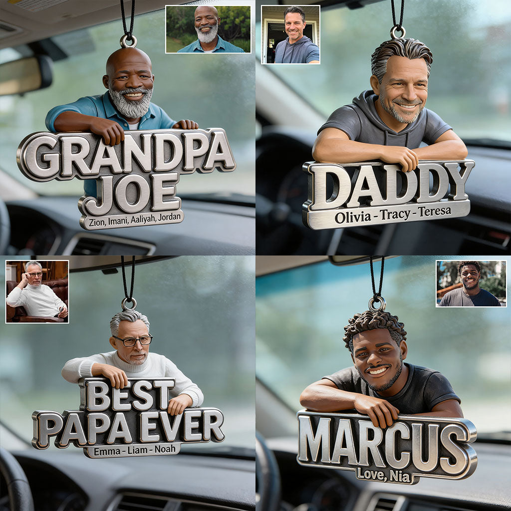 Geschenke zum Vatertag für Papa, Opa - Personalisierter transparenter Autoanhänger