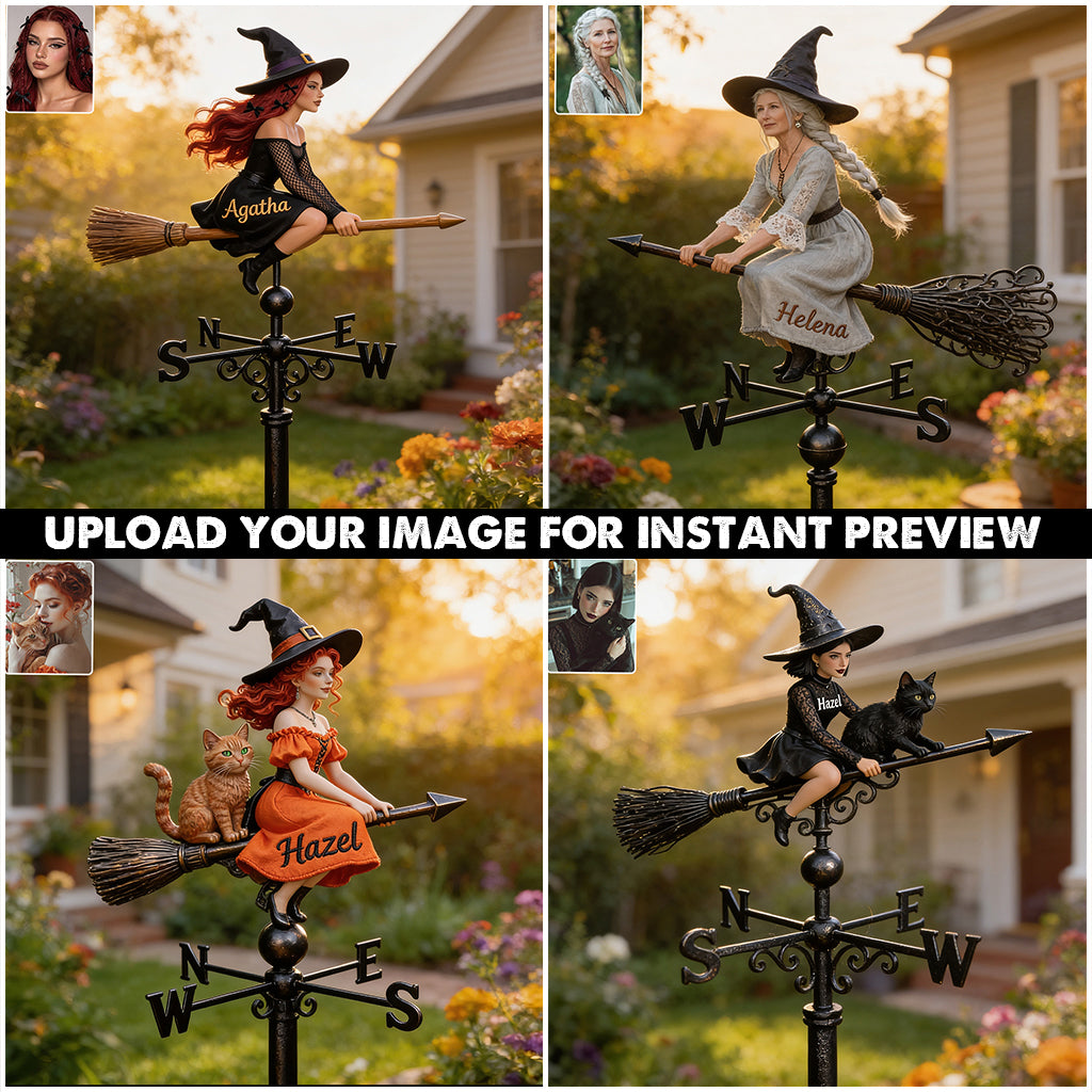 Salem Broom - Personalized Witch Weather Vane