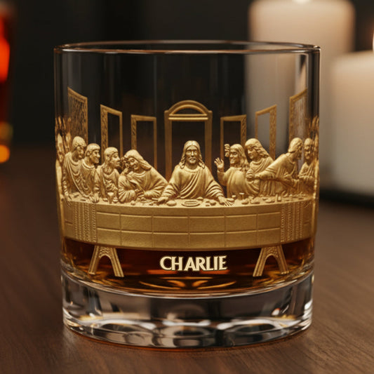 Das letzte Abendmahl – personalisiertes christliches Whiskyglas