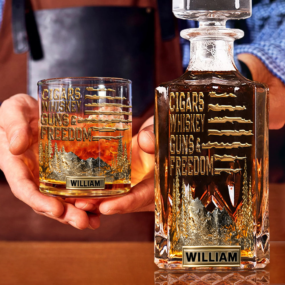 Gift For Bourbon/ Whiskey Lovers, Gift For Him - Personalized Whisky Whiskey Glass