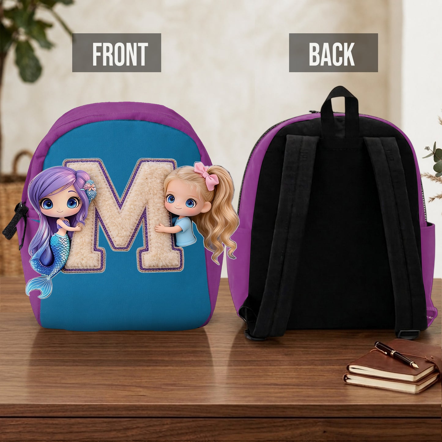 Bonjour Été - Sac à Dos en Cuir Personnalisable pour Enfants