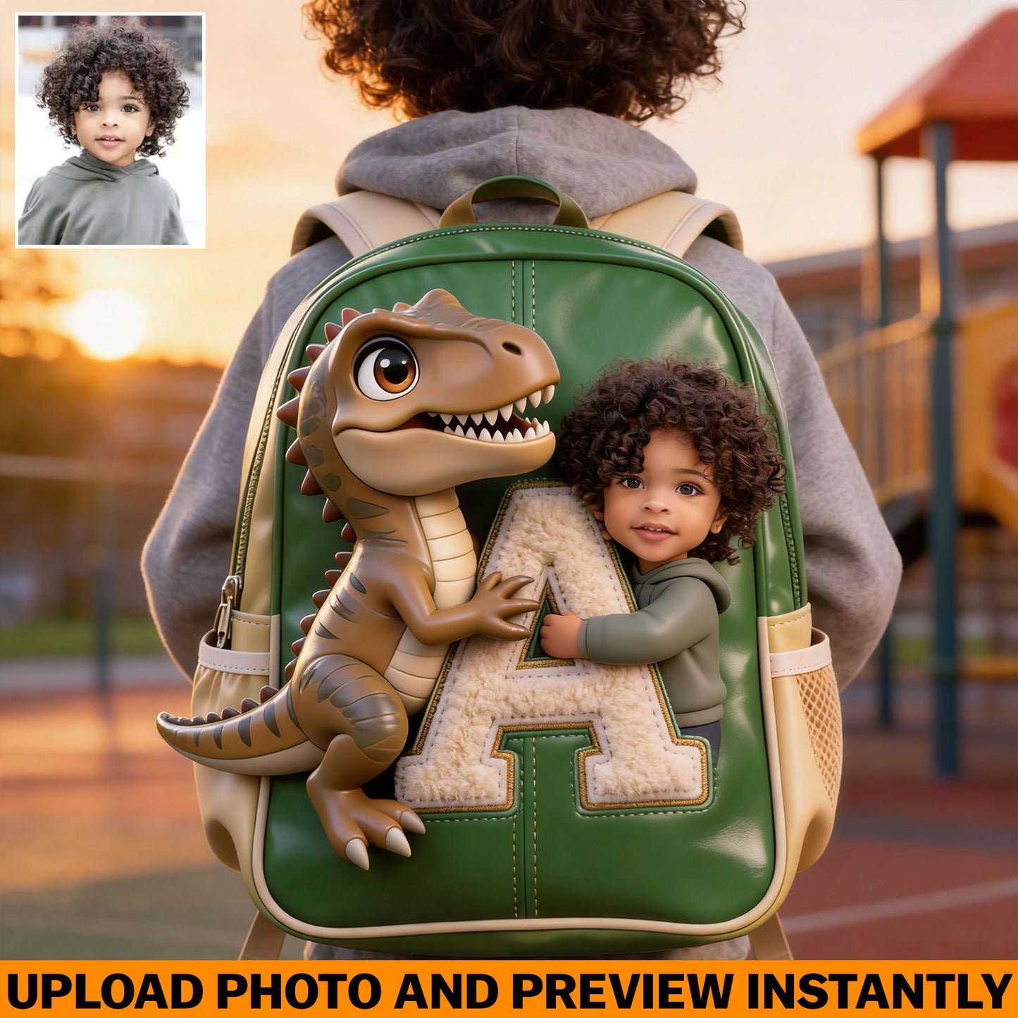 Bonjour Été - Sac à Dos en Cuir Personnalisable pour Enfants