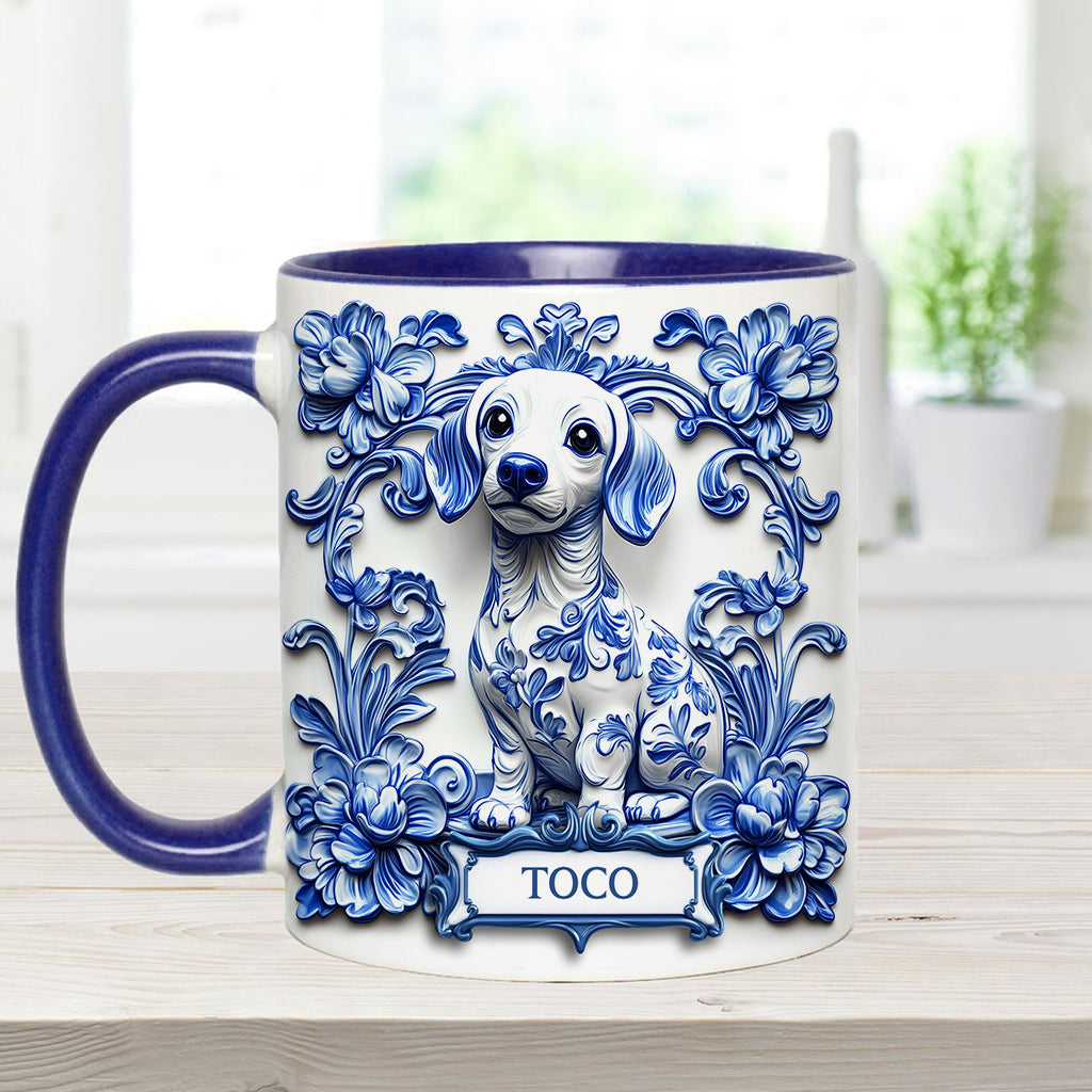 Mug personnalisé en porcelaine avec motif teckel
