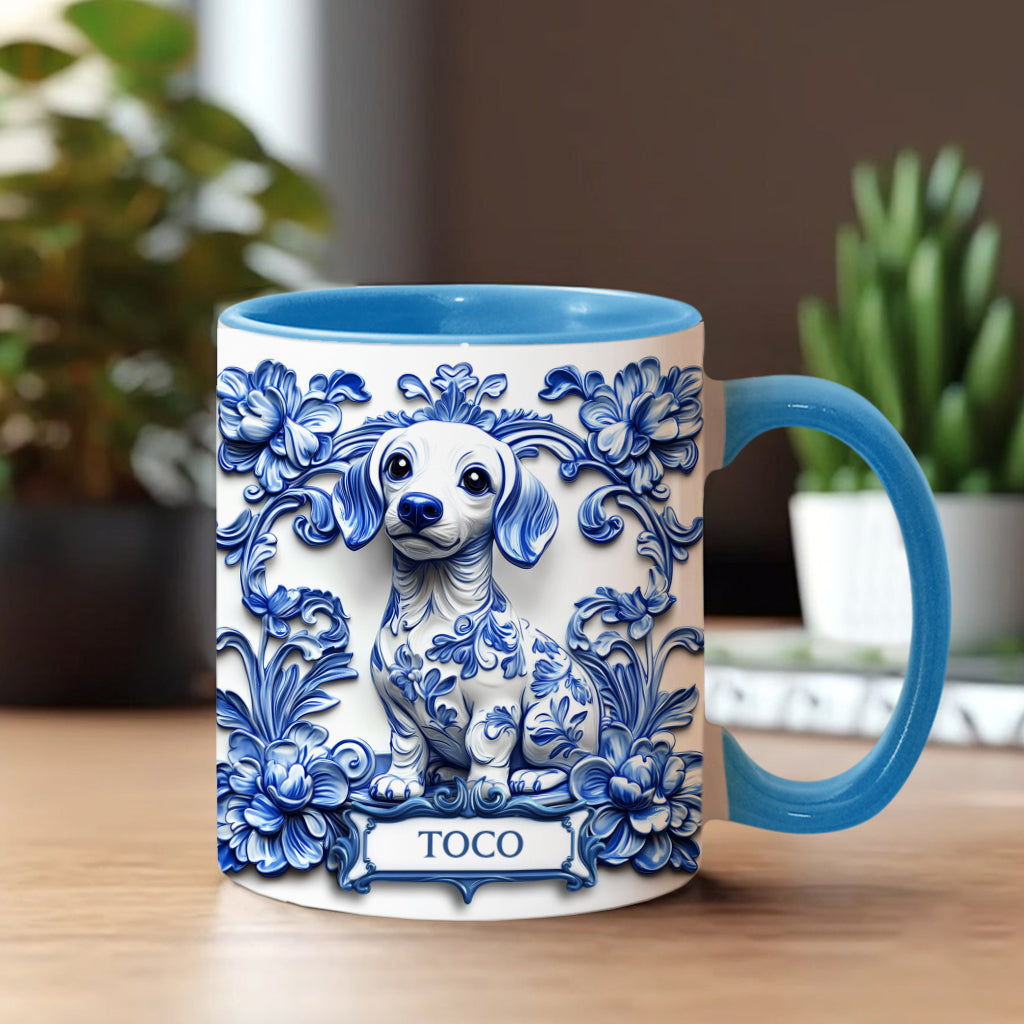 Mug personnalisé en porcelaine avec motif teckel