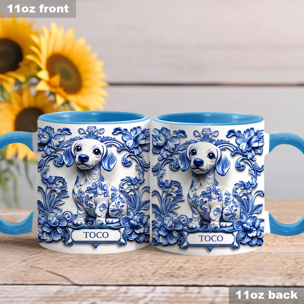 Mug personnalisé en porcelaine avec motif teckel