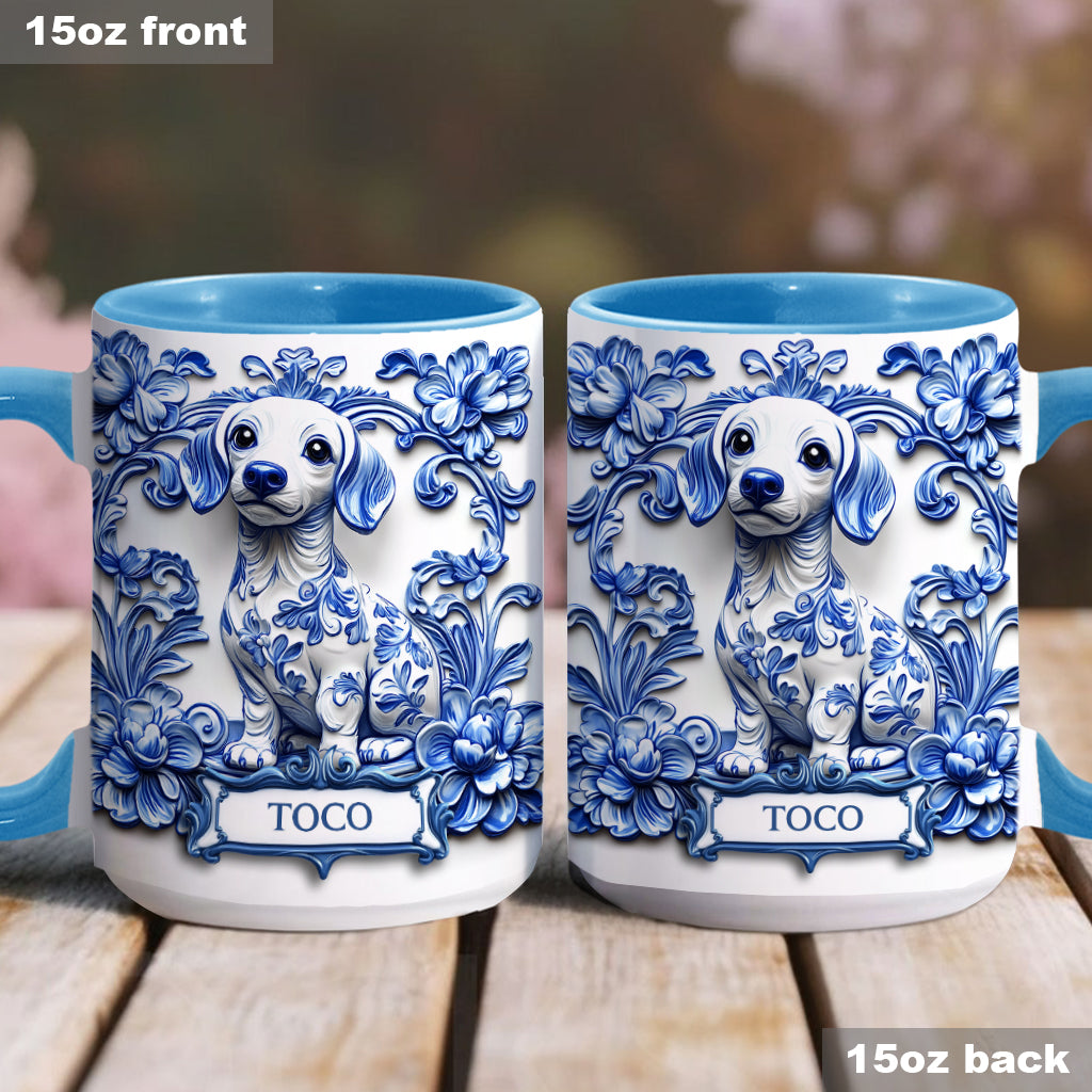 Mug personnalisé en porcelaine avec motif teckel
