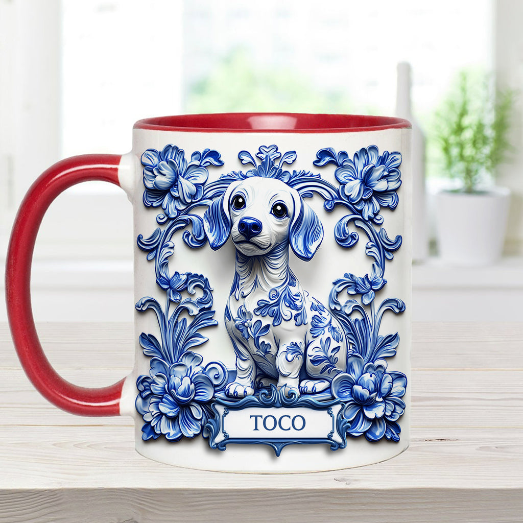 Mug personnalisé en porcelaine avec motif teckel