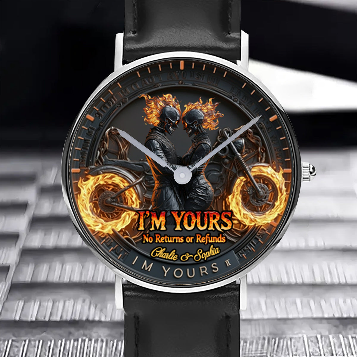Ich gehöre dir – personalisierte Biker-Handuhr