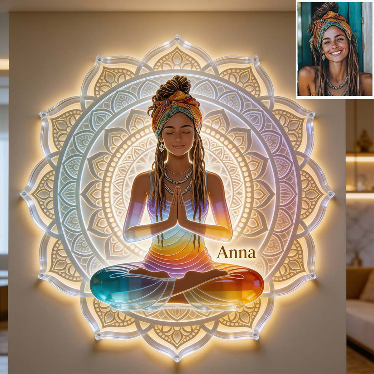Just Breath - Personalized Yoga LED Light Acrylic Sign