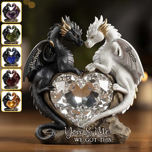Toi et moi, on gère ! - Plaque acrylique personnalisée en forme de dragon