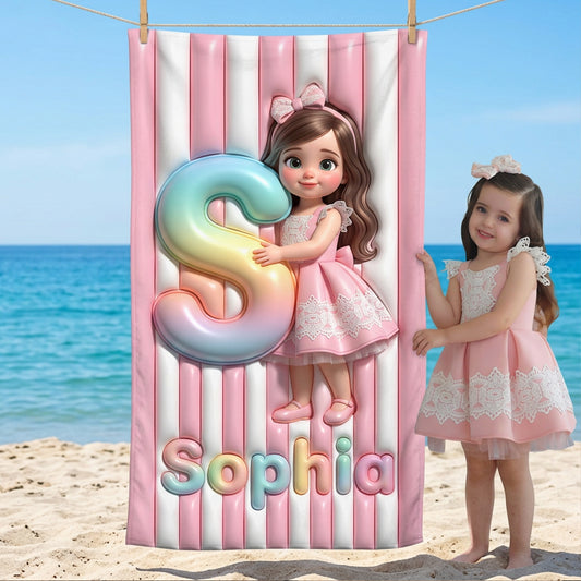 Personalisierte Kinder-Sommer-Badetuch - Schnelltrocknendes Strandtuch