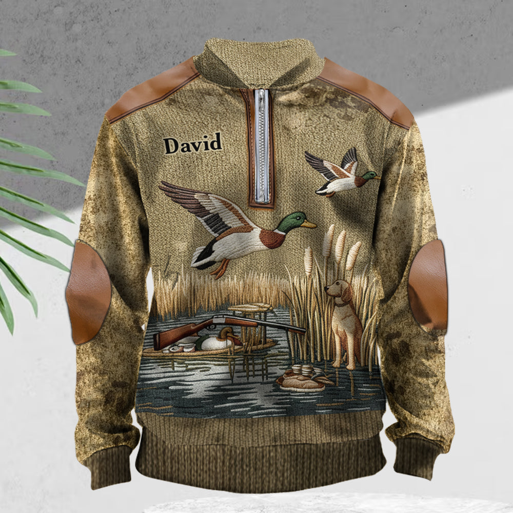 Saison de la chasse au canard - Sweat-shirt zippé personnalisé pour homme