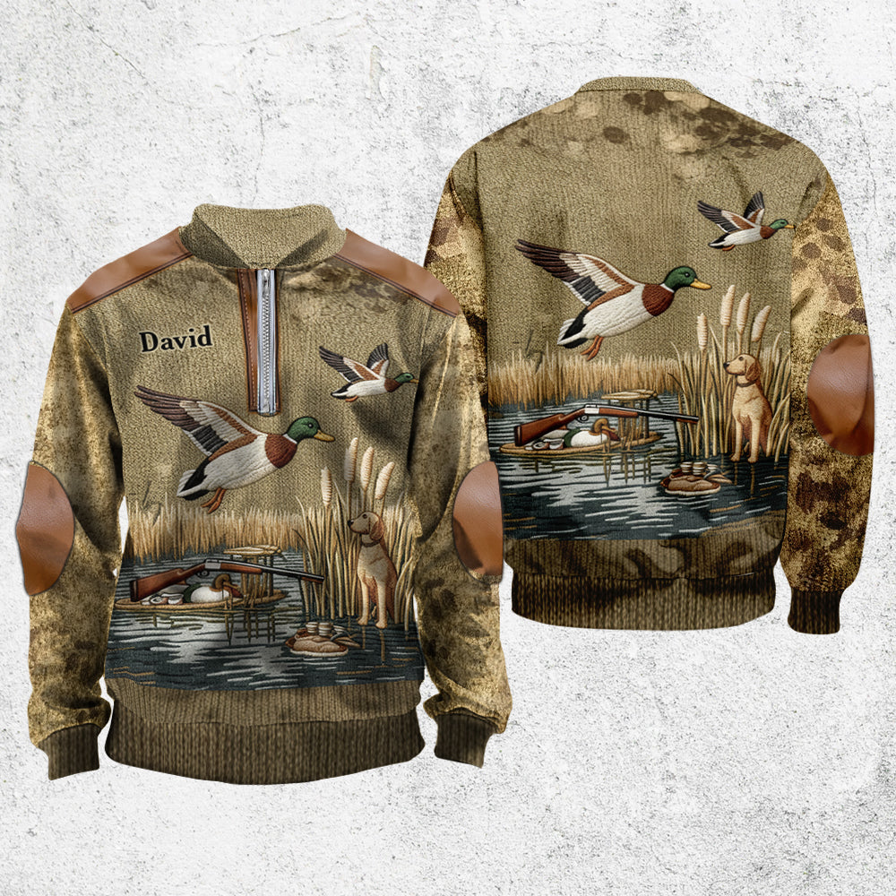 Saison de la chasse au canard - Sweat-shirt zippé personnalisé pour homme