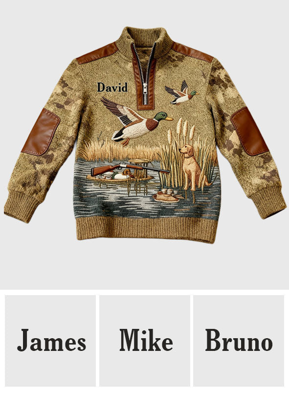 Saison de la chasse au canard - Sweat-shirt zippé personnalisé pour homme