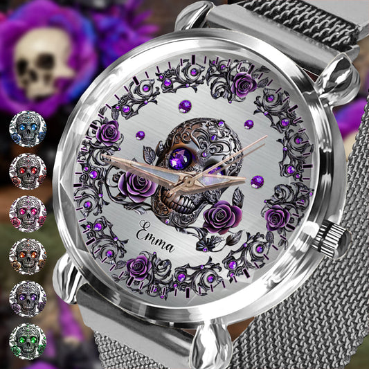 Beautiful Skull And Roses - Personalized Skull Women Hand Watch