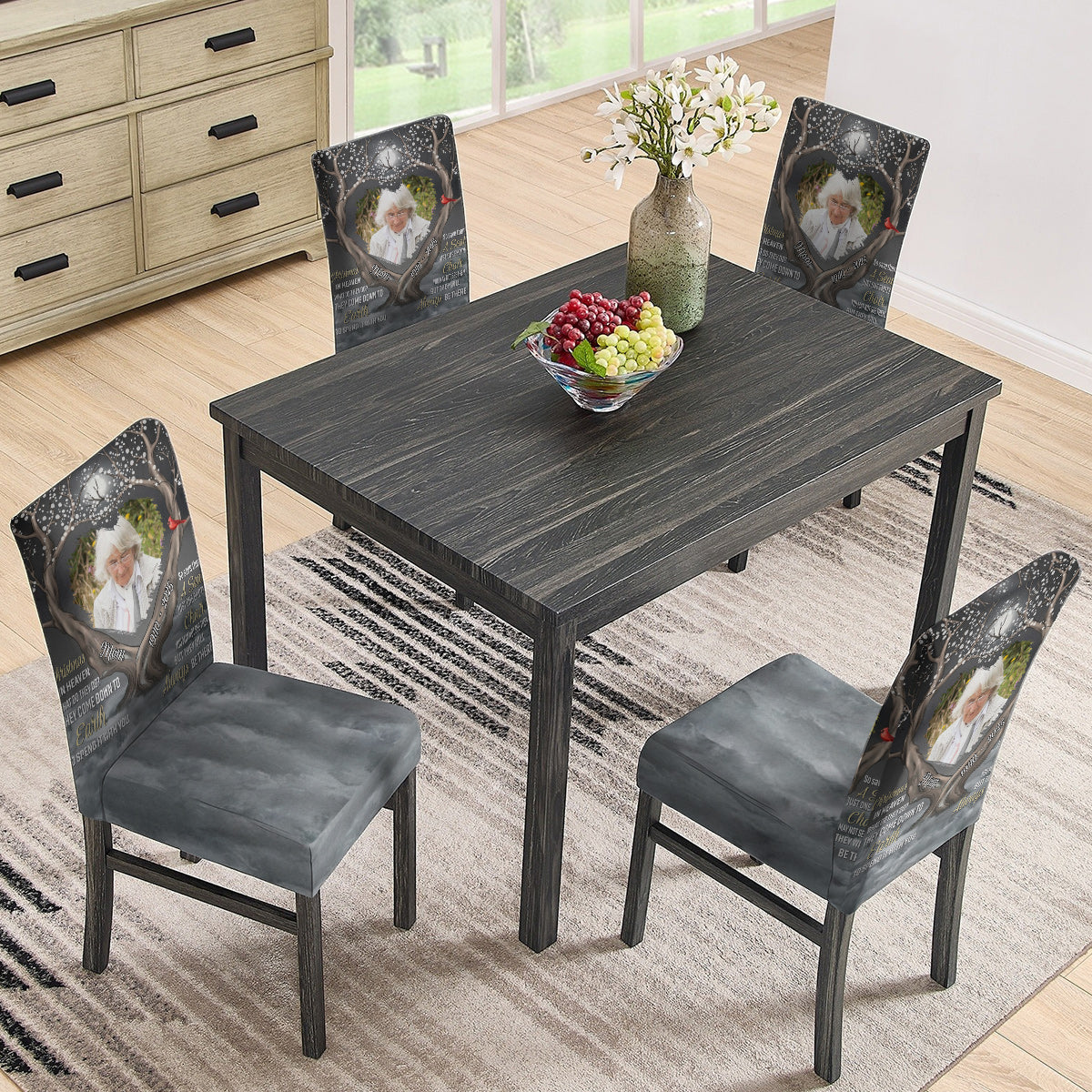 Those We Love Don't Go Away - Personalized Memorial Chair Cover Set