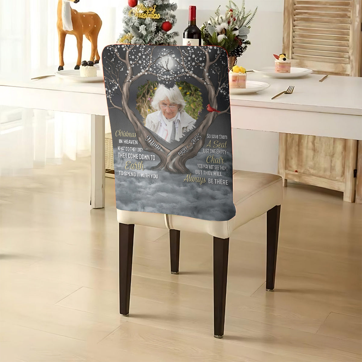 Those We Love Don't Go Away - Personalized Memorial Chair Cover Set
