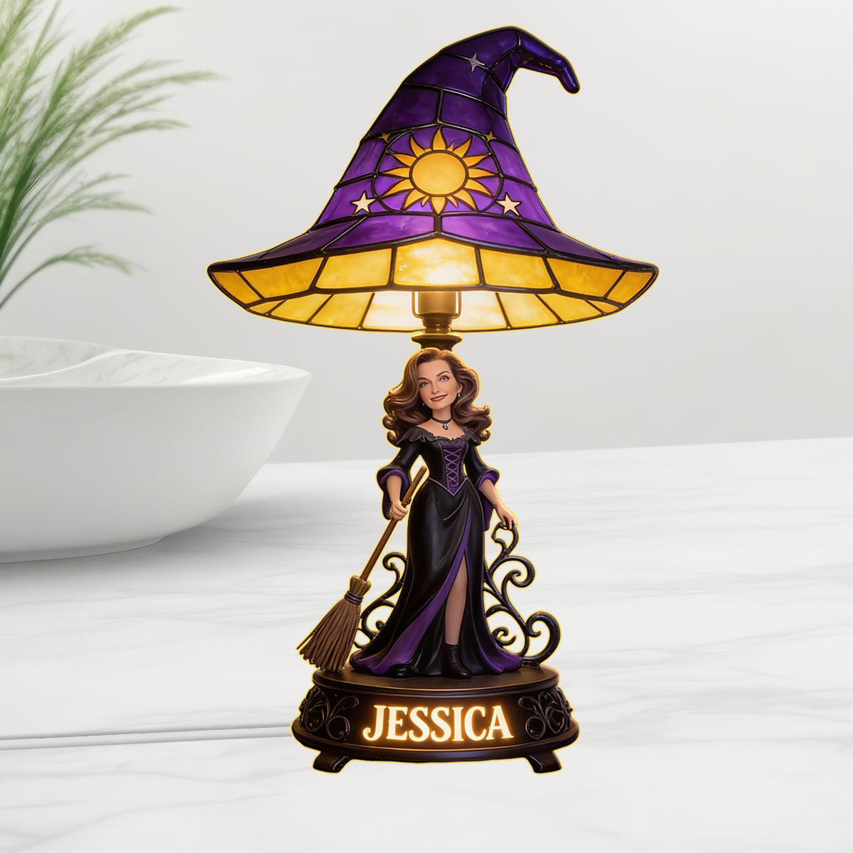 Custom Any Photo Witch Style - Personalized Witch Acrylic LED Night Light